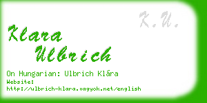 klara ulbrich business card