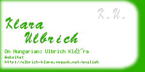 klara ulbrich business card